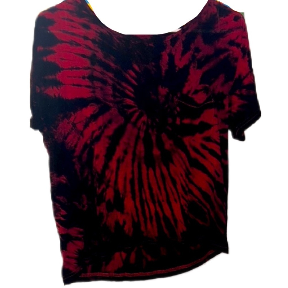 90’s Soft Red and Black Slouchy Tie-Dye T-Shirt
